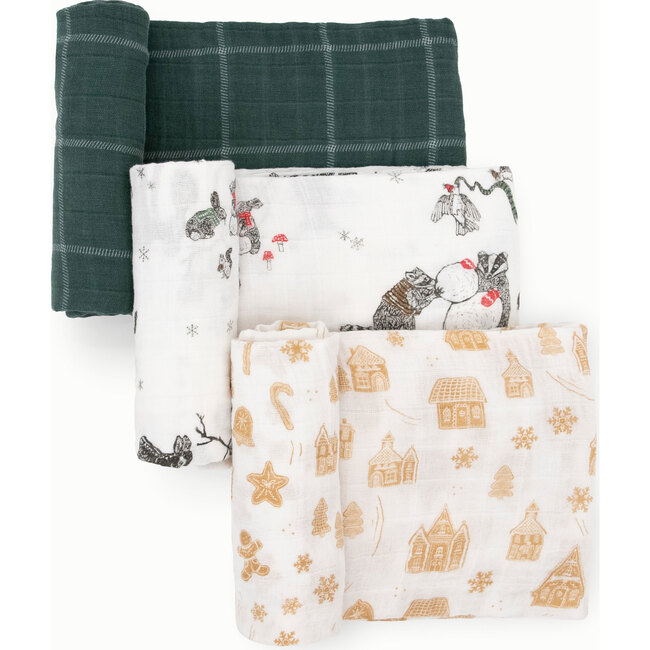 Cotton Muslin Swaddle, Snow Day (Pack Of 3)