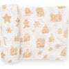 Cotton Muslin Single Swaddle, Gingerbread Village - Swaddles - 1 - thumbnail