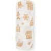 Cotton Muslin Single Swaddle, Gingerbread Village - Swaddles - 2