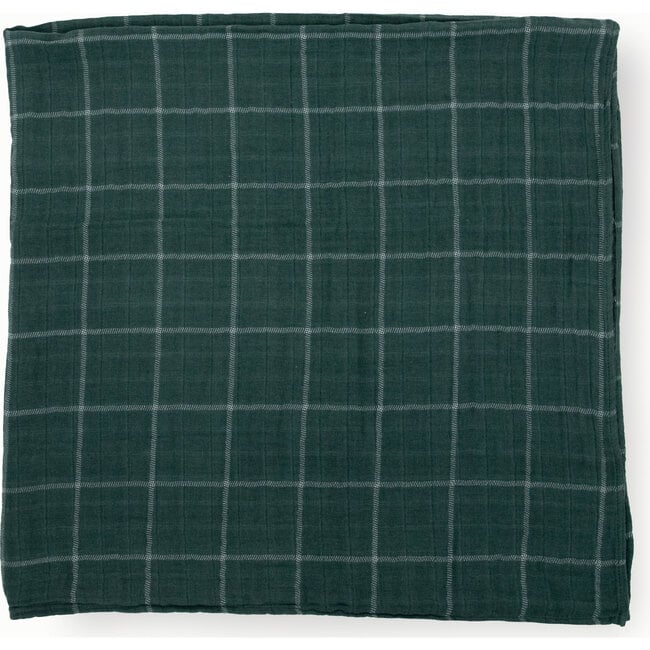 Cotton Muslin Single Swaddle, Evergreen Plaid - Swaddles - 3