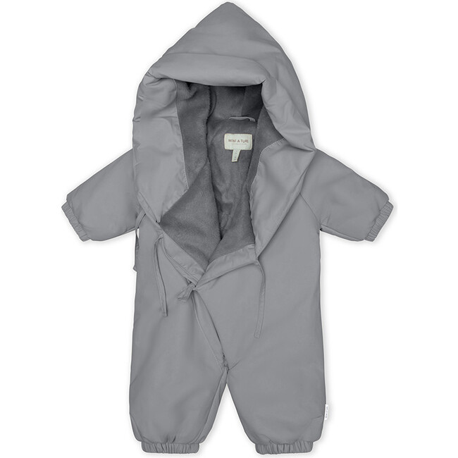 Fleece Lined Winter Pram Suit, Monument Blue - Bunting - 3