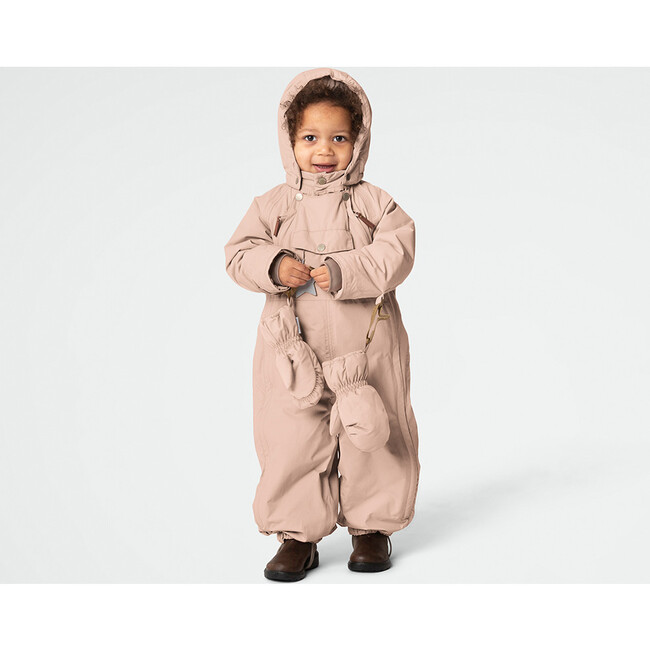 Wisti Fleece Lined Snowsuit, Rose Dust - Snowsuits - 5
