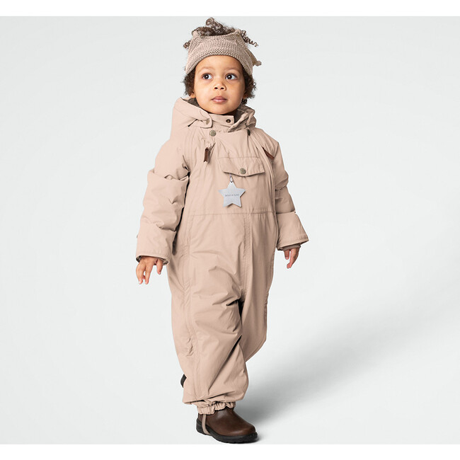 Wisti Fleece Lined Snowsuit, Rose Dust - Snowsuits - 6