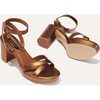 Women's Platform Sandal, Bronze Nappa - Sandals - 2