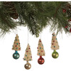 Retro Bottle Brush and Baubles Ornaments, Set of 4 - Accents - 1 - thumbnail