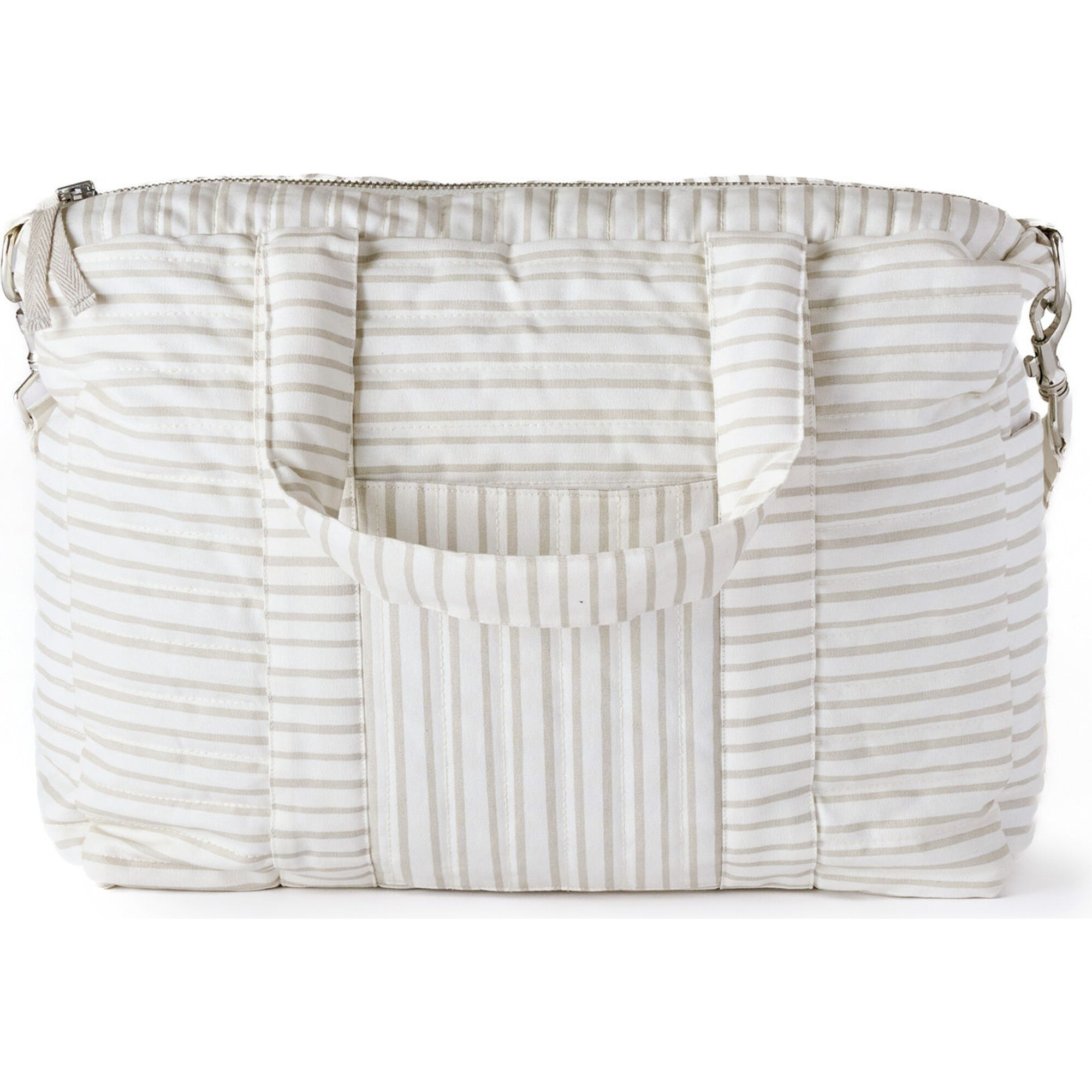 Stripes Away Diaper Bag, Pebble Grey - Diaper Bags - 1