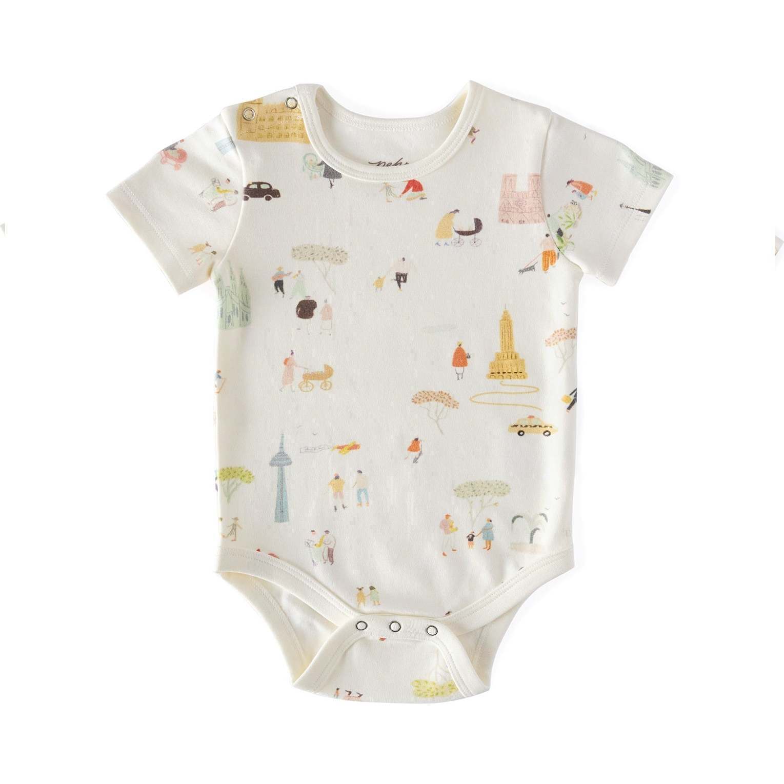 Short Sleeve Shoulder Snap One-Piece, Explore The World - Onesies - 1