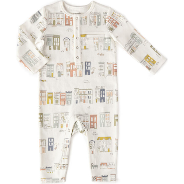 Me & Henry Arlington Cosy Polo Romper | Cream/Green Arms