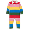 Baby Rugby Romper In Rainbow, Rainbow Stripe - Rompers - 1 - thumbnail