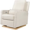 Sigi Electronic Recliner & Glider With USB Port, Ivory Boucle & Light Wood Base - Nursery Chairs - 1 - thumbnail