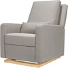 Sigi Recliner & Glider, Performance Grey Eco-Weave & Light Wood Base - Nursery Chairs - 1 - thumbnail