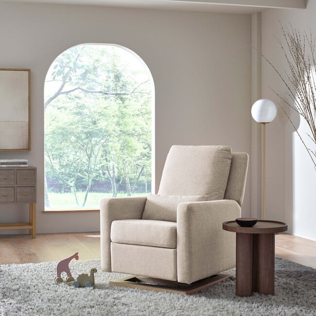 Sigi Recliner & Glider, Performance Beach Eco-Weave & Light Wood Base - Nursery Chairs - 2