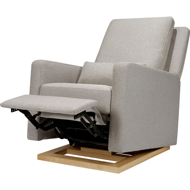 Sigi Recliner & Glider, Performance Grey Eco-Weave & Light Wood Base - Nursery Chairs - 3