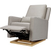 Sigi Recliner & Glider, Performance Grey Eco-Weave & Light Wood Base - Nursery Chairs - 3