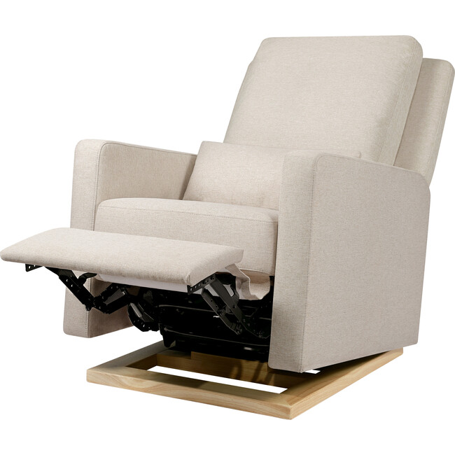 Sigi Recliner & Glider, Performance Beach Eco-Weave & Light Wood Base - Nursery Chairs - 3