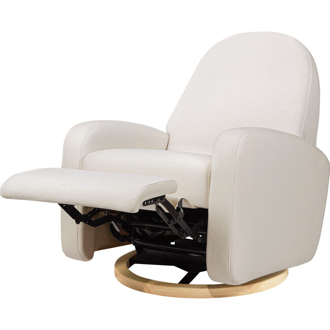 Nami Recliner & Swivel Glider, Performance Cream Eco-Weave & Light Wood Base - Nursery Chairs - 3