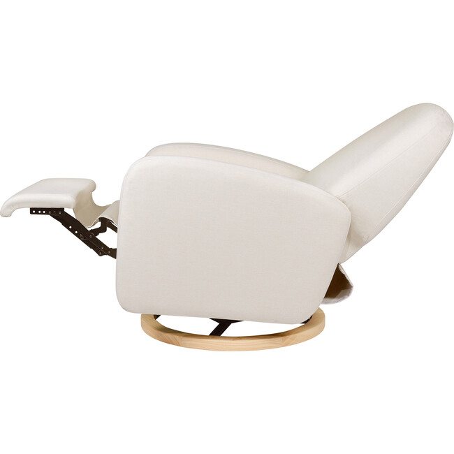 Nami Recliner & Swivel Glider, Performance Cream Eco-Weave & Light Wood Base - Nursery Chairs - 4