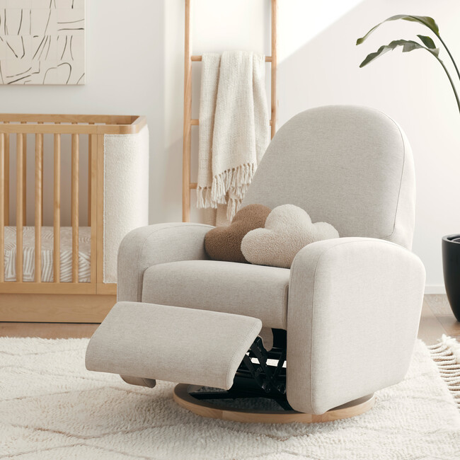 Nami Recliner & Swivel Glider, Performance Beach Eco-Weave & Light Wood Base - Nursery Chairs - 7