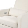 Sigi Electronic Recliner & Glider With USB Port, Ivory Boucle & Light Wood Base - Nursery Chairs - 8