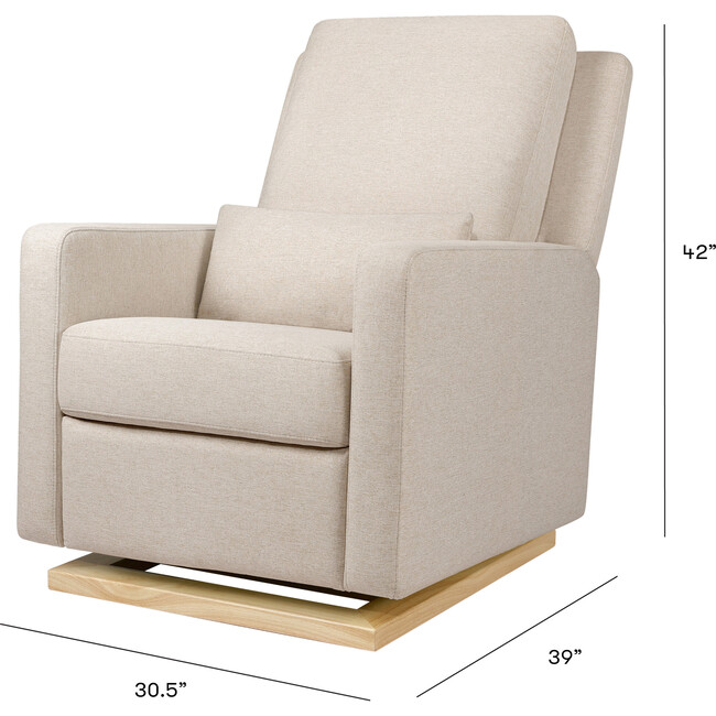 Sigi Recliner & Glider, Performance Beach Eco-Weave & Light Wood Base - Nursery Chairs - 9