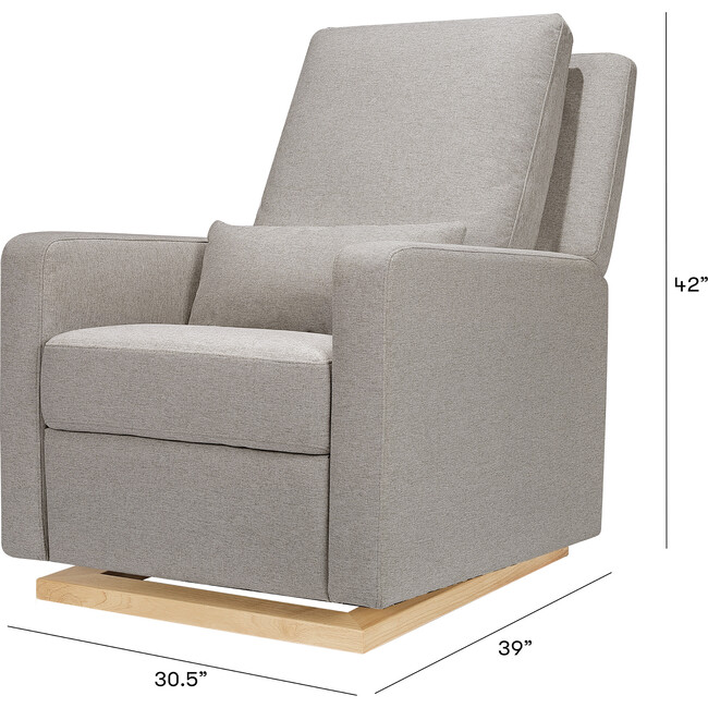 Sigi Recliner & Glider, Performance Grey Eco-Weave & Light Wood Base - Nursery Chairs - 9