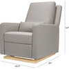 Sigi Recliner & Glider, Performance Grey Eco-Weave & Light Wood Base - Nursery Chairs - 9