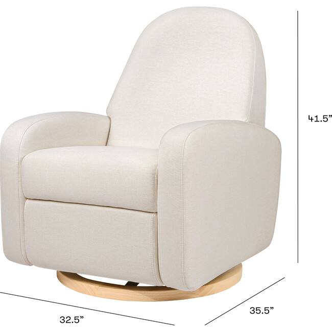 Nami Recliner & Swivel Glider, Performance Cream Eco-Weave & Light Wood Base - Nursery Chairs - 9