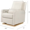 Sigi Electronic Recliner & Glider With USB Port, Ivory Boucle & Light Wood Base - Nursery Chairs - 9