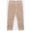 Fuzzy Ribbed Cuff Leggings, Pecan - Leggings - 1 - thumbnail