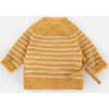 Fuzzy Striped Long Sleeve Wrap Top, Amber & Ecru - Sweaters - 3