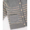 Fuzzy Striped Camisole & Cardigan Set, Gris & Pecan - Cardigans - 2