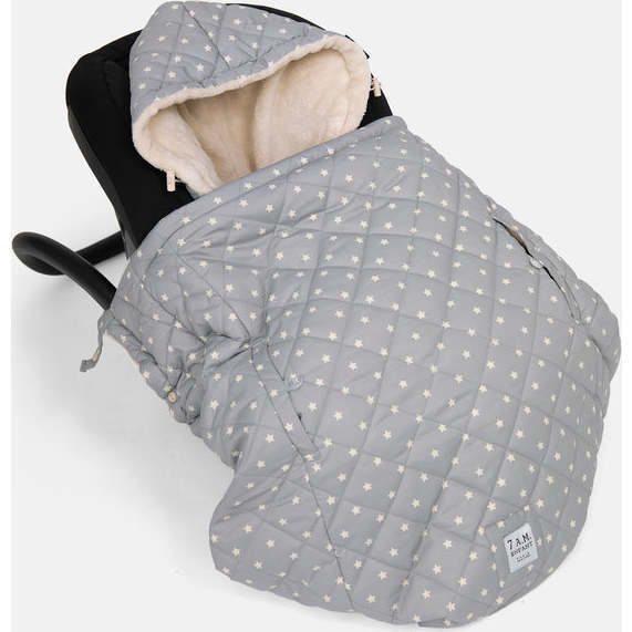 Star Print 3-In-1 K-Poncho, Grey - Car Seat Accessories - 7