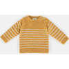 Long Sleeve Striped Top, Amber & Ecru - Sweaters - 1 - thumbnail