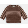 Long Sleeve Striped Top, Choco & Pecan - Sweaters - 1 - thumbnail