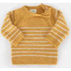 Long Sleeve Striped Top, Amber & Ecru - Sweaters - 2