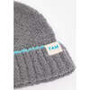 Piped Beanies, Gris & Bright Cyan - Hats - 2