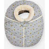 Floral Print Zipped Puffy Car Seat Cocoon, Autumn Blossom - Car Seat Accessories - 1 - thumbnail