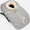 Floral Print Zipped Puffy Car Seat Cocoon, Autumn Blossom - Car Seat Accessories - 2