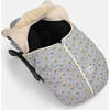 Floral Print Zipped Puffy Car Seat Cocoon, Autumn Blossom - Car Seat Accessories - 3