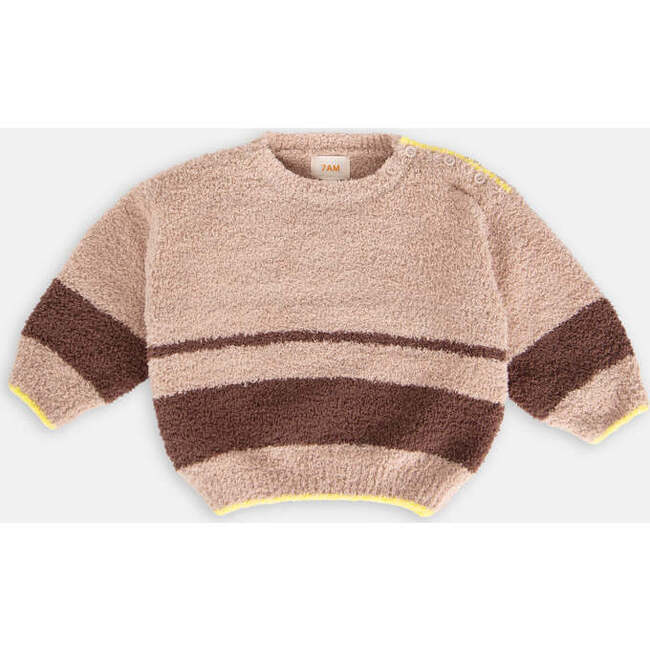 Boxy Striped Sweater, Pecan & Choco