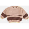 Boxy Striped Sweater, Pecan & Choco - Sweaters - 1 - thumbnail