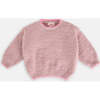 Boxy Piped Sweater, Ash Rose & Vivid Pink - Sweaters - 1 - thumbnail