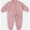 Boxy Long Sleeve Jumpsuit, Ash Rose & Vivid Pink - Rompers - 1 - thumbnail