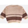 Boxy Striped Sweater, Pecan & Choco - Sweaters - 4