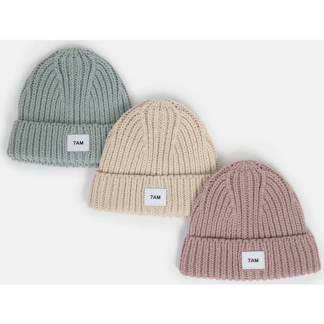 Chunky Rib Knit Beanie, Mirage - Hats - 5