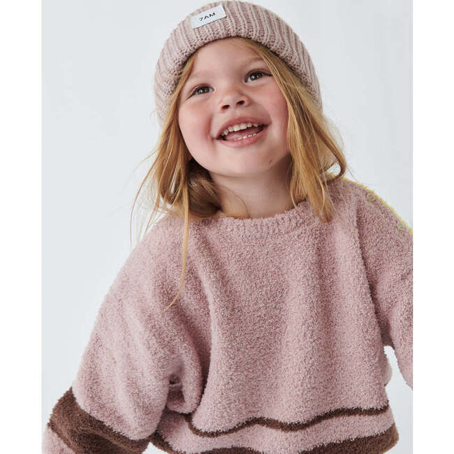 Chunky Rib Knit Beanie, Ash Rose - Hats - 5