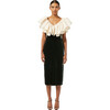 Women's Velvet Quentin Dress, Macadamia Forest - Dresses - 1 - thumbnail