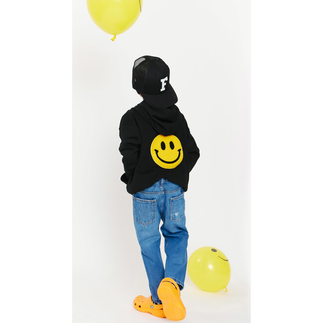 Customizable Smiley Hoodie Sweatshirt, Black - Sweatshirts - 2