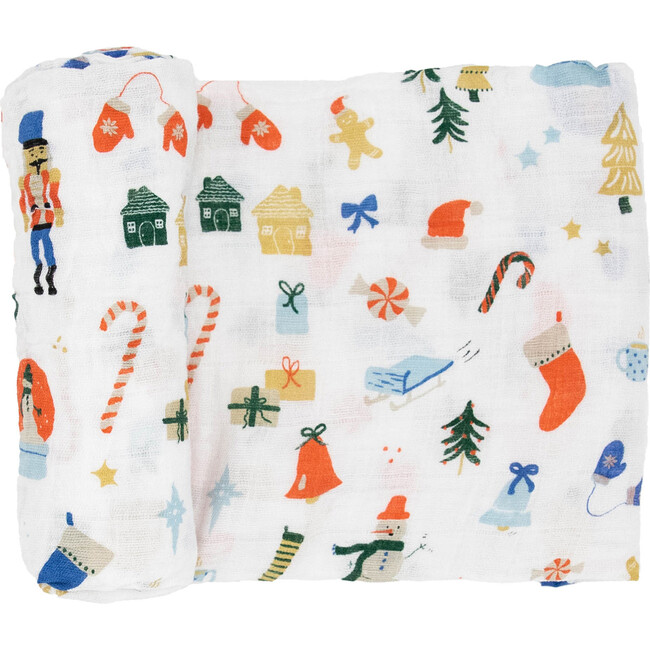 Cotton Muslin Swaddle Single, Christmas Time