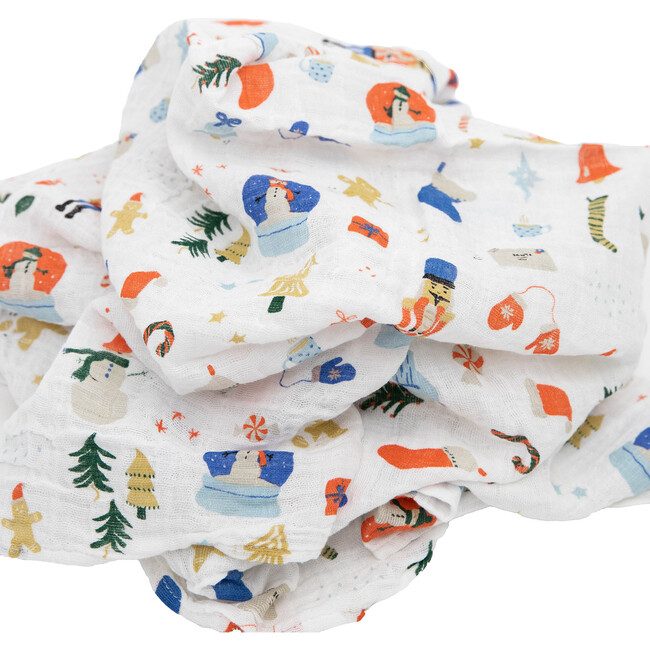 Cotton Muslin Swaddle Single, Christmas Time - Swaddles - 5